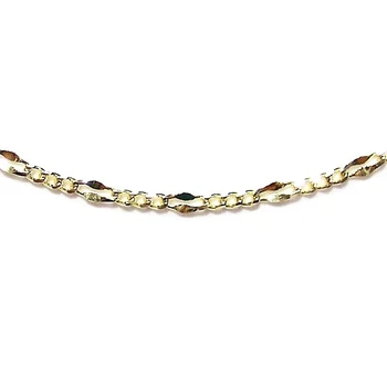 

18k gold chain 40cm link stoned 3x1 2.4-1.9mm width solid [4768]