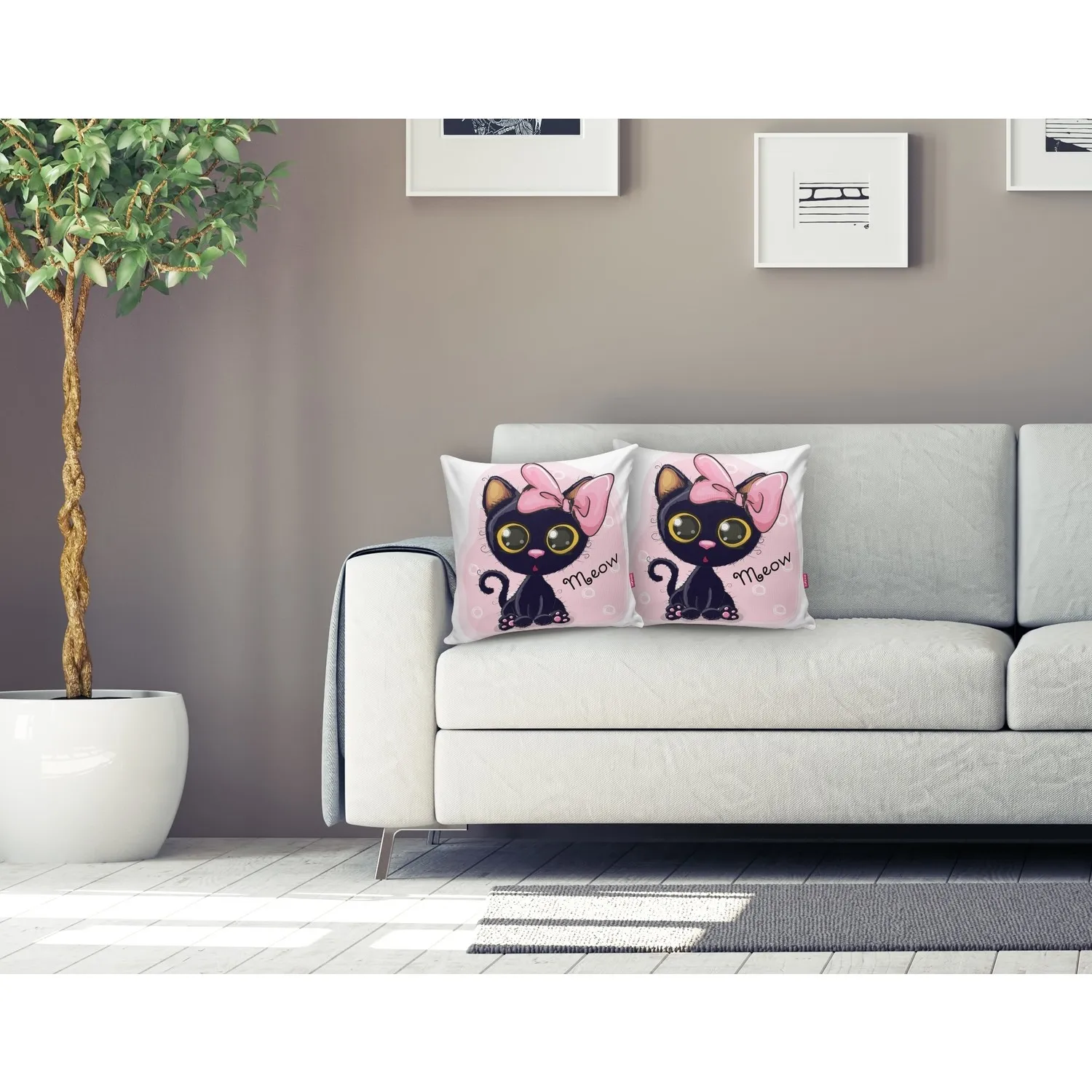 Realhomes Cute Cat Digital Printed Pillow Cushion Cover Pillowcase 45cm x Home Decor cover | Дом и сад