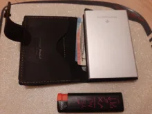 HUMERPAUL-tarjetero con bloqueo RFID para hombre, billetera automática Pop-Up para tarjetas de identificación, monedero de cuero de Caballo Loco, caja de aluminio