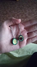 OATHYAN-colgantes de aguacate y fruta para mujer, collar de cadena larga con forma de corazón, joyería