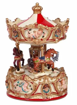 

Musical carousel Pequeno 3 Horse Cupid Love 17x11x10 cm.