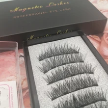 Pestañas postizas magnéticas 3D, 5 imanes, 4 pares, hechas a mano, naturales, de visón Artificial, con pinzas