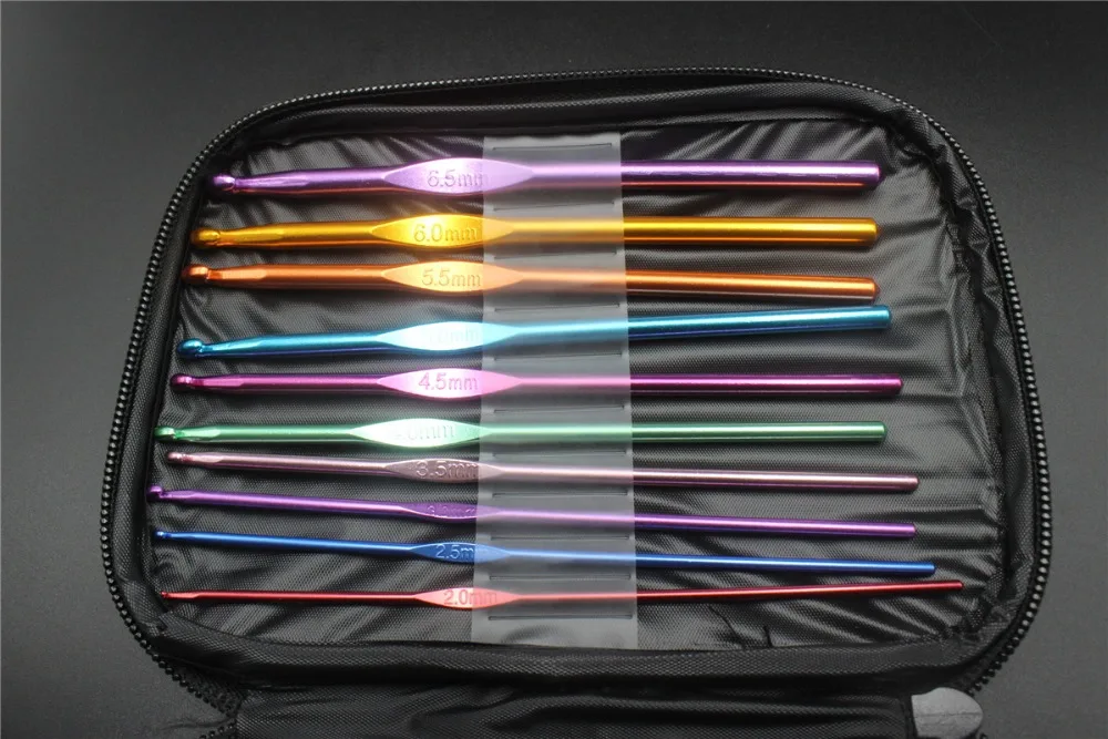 100 шт. набор крючков для вязания крючком Премиум глинозема спицы с кожаный чехол Упаковка для путешествий ткацкое шитье Аксессуары для инструментов