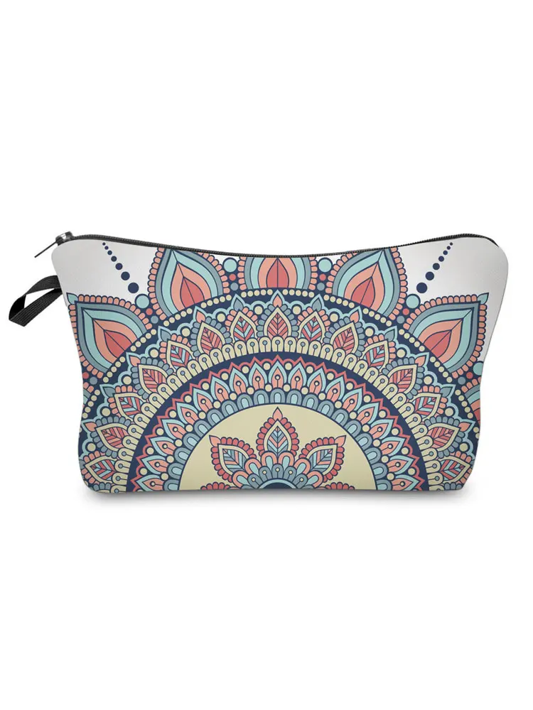 Cosmetic Bag For Women Mandala Flowers Waterproof Makeup Bags Roomy Toiletry Pouch Travel Accessories Gifts Practical Wash Purse cosmetic bag,cosmetic storage bag,toiletry bag,makeup bag,cosmetic case