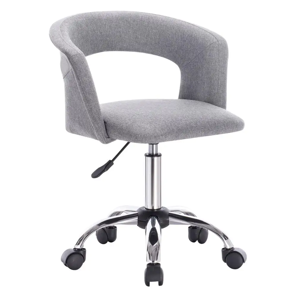

Lovely Linen Salon Chair Barstool Desk Office Dining Chair with Wheels for Hairdressing Beauty Comfortable Smooth Chair