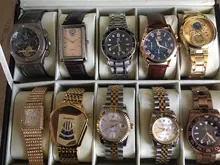 Relojes de lujo de cuarzo de los hombres relojes correa de cuero impermeable 30M de los hombres de moda gratis reloj con envío para hombres reloj con encendedor