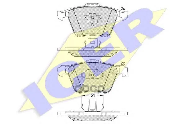 181655_колодки Дисковые Передние! Volvo Xc90 2.5it/3.0i T6 02# Icer 181655 Icer арт. 181655