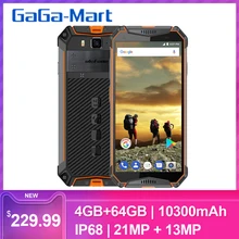 Глобальная версия Ulefone Armor 3 прочный IP68 Водонепроницаемый 4GB 64GB 5,7 ''Восьмиядерный Android 8,1 21MP 10300mAh 4G LTE смартфон