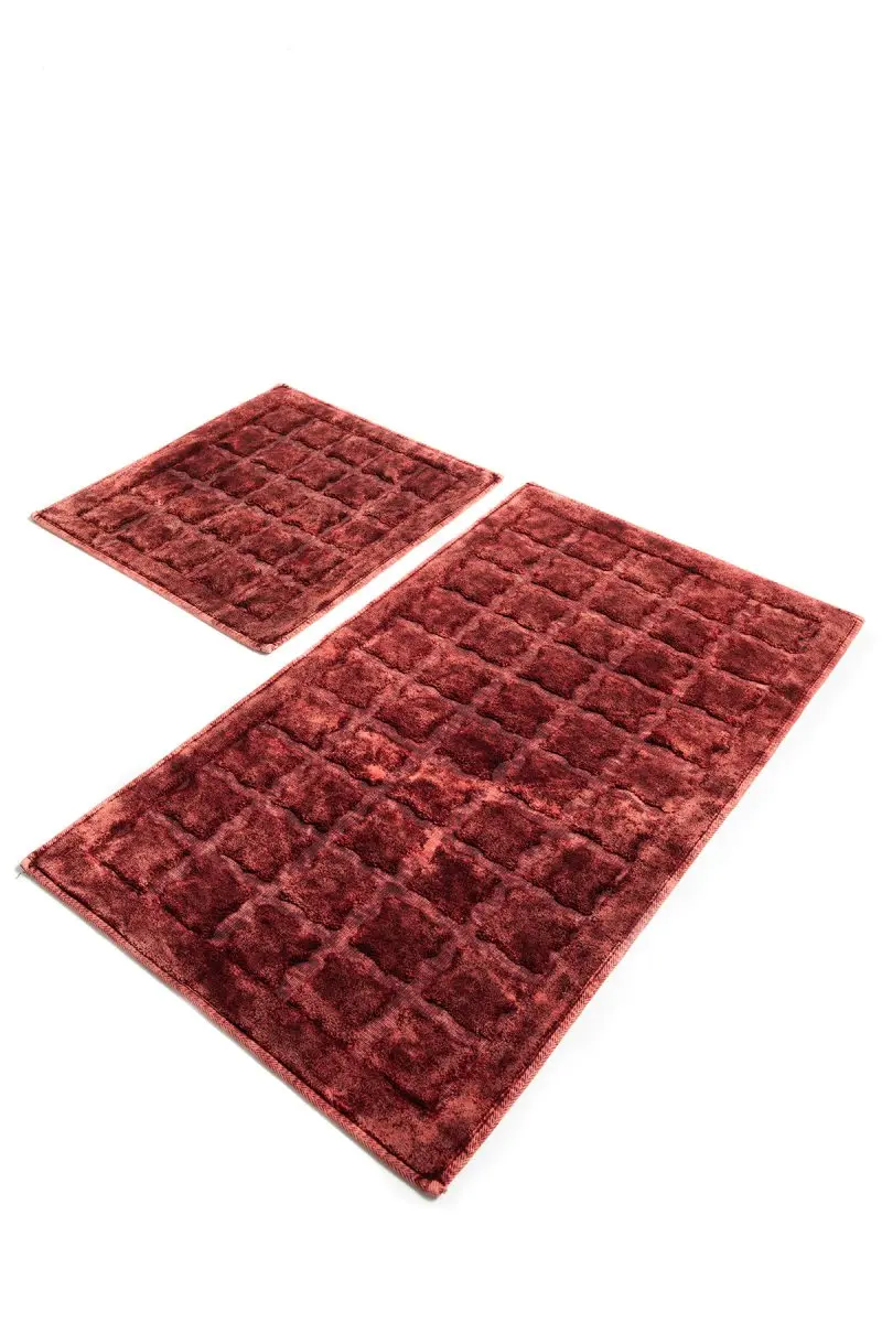 Коврики для ванной, Нескользящие, Противоскользящие коврики, Нескользящие, противоскользящие, джинсовые, хлопковые, розовые, высушенные, 2'Li набор, 60X100 cm-50X60 см