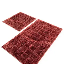 Коврики для ванной, Нескользящие, Противоскользящие коврики, Нескользящие, противоскользящие, джинсовые, хлопковые, розовые, высушенные, 2'Li набор, 60X100 cm-50X60 см