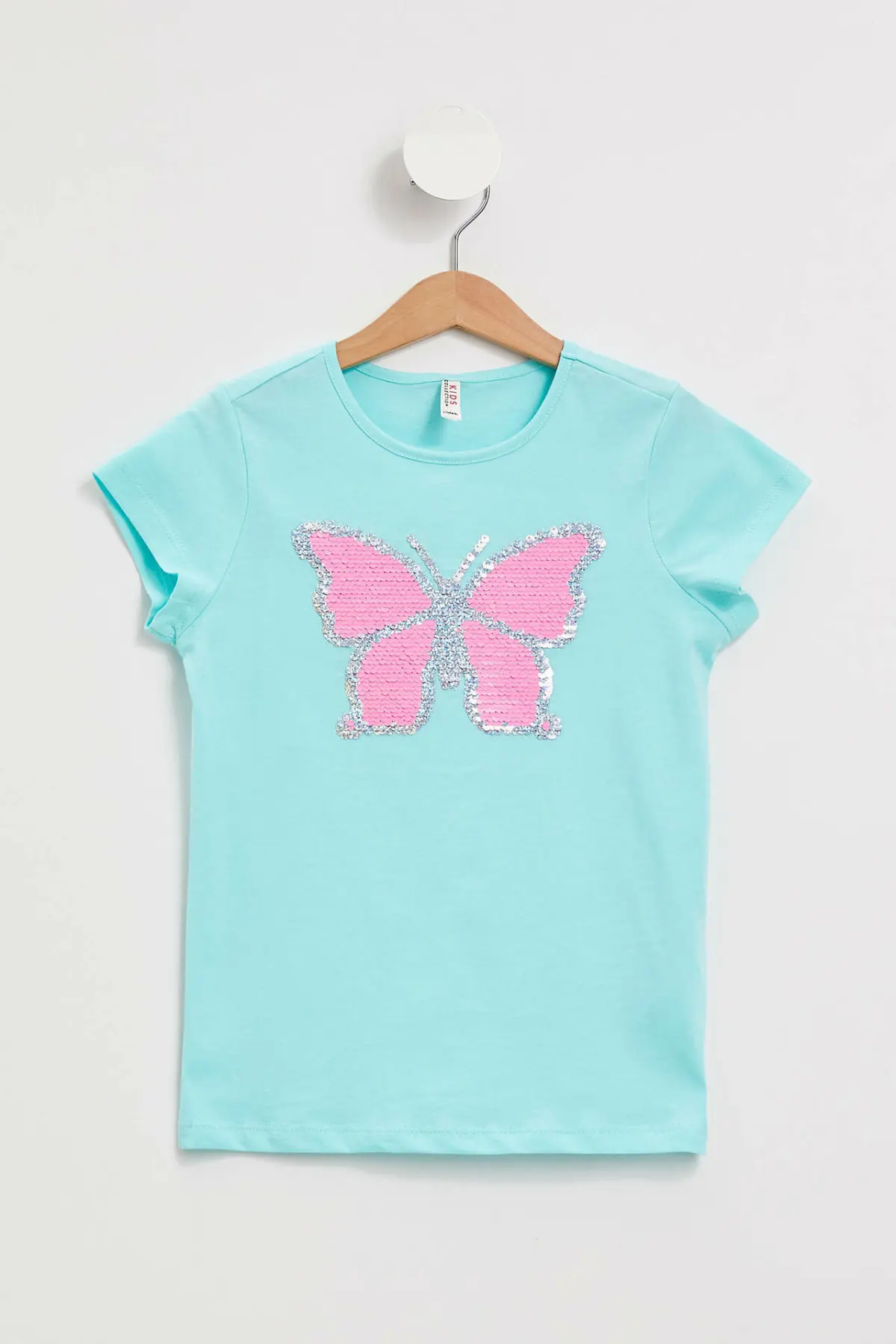 

DeFacto Summer Girl Short Sleeve T-shirt Kids Casual O-neck Cute Butterfly Pattern Pullover Girls Comfort Loose Tee -K6577A619SP