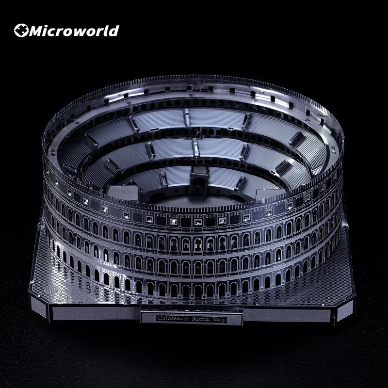 Microworld 3D Metal Puzzle Toys Italy The Roman Colosseum Buildings Models Classic Architecture Jigsaw Birthday Gift For Child 4