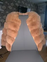 De invierno de la moda de cuero cálida capa natural abrigo de piel de zorro chaqueta de piel auténtica de zorro de invierno grueso abrigo cálido