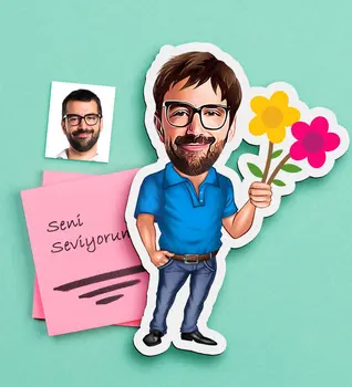 

Personalized Mr Caricature Of Wooden Magnet-1