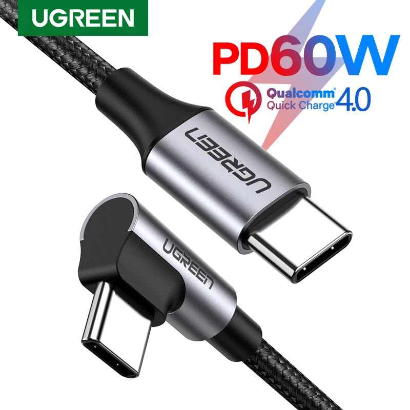 UGREEN USB tipo C a USB-C Cable para Samsung S9 S8 más de 60W rápido cargador rápido 4,0 USB-C Cable para Macbook Pro aire Cable USB