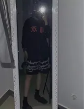 Pantalones cortos Harajuku para hombre y mujer, ropa de calle con patrón de cadena de hierro, holgados, de cintura elástica, para monopatín, Hip-hop