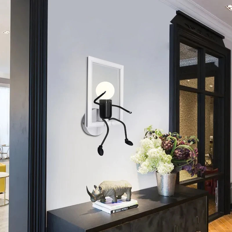 

Настенный светильник для интерьера, простой мультяшный настенный светильник с брусками для детской комнаты, столовой, кабинета, балкона, коридора, украшение для стен