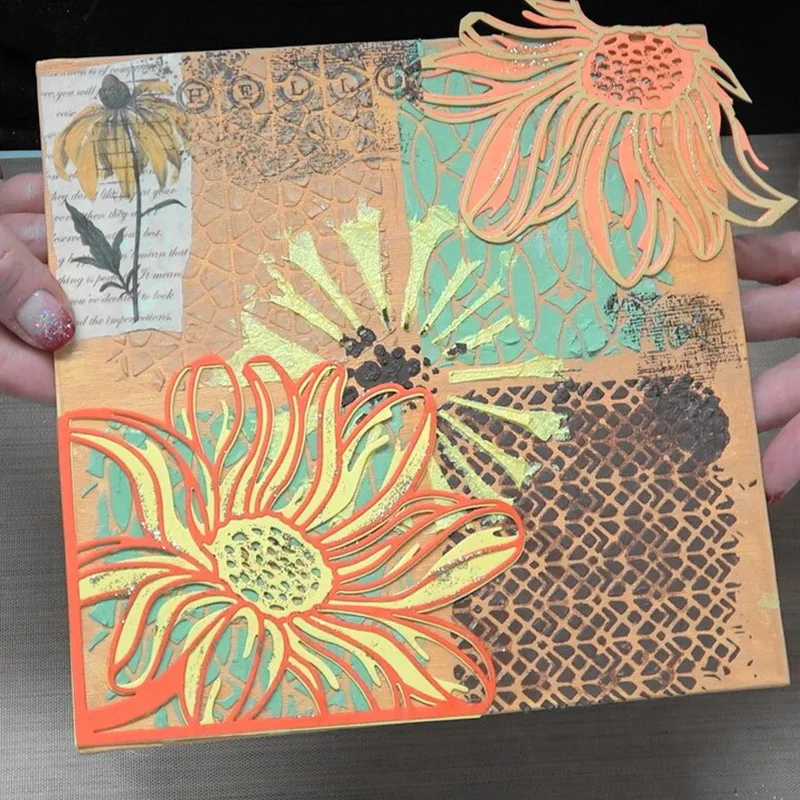 

2020 New 4Set Beautiful 142.7*110.8MM Chrysanthemums Dies DIY Gift Cards Photo Album Making Scrapbooking Embossing Cutting Dies