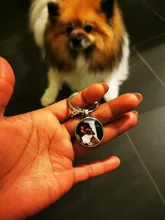 Llavero personalizado con foto de perro, colgante de cristal de perro y amor, Mini llavero de corazón, llave de coche, regalo de recuerdo