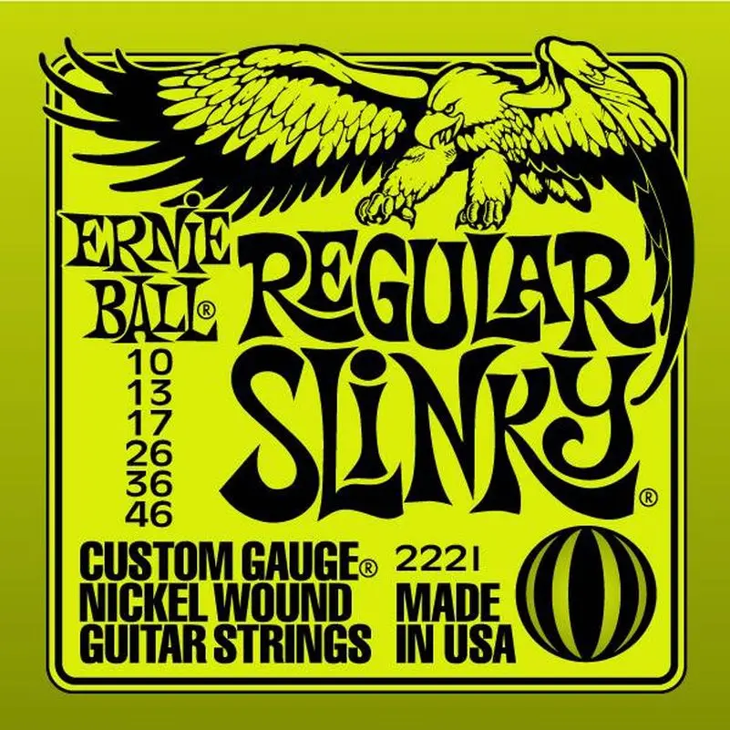 Ernie Ball 2221 Regular Slinky Комплект струн для электрогитары никель 10-46 | Спорт и