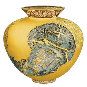 

Handmade Hagia Sophia Deesis Mosaic Vases Glass Sancta Special Design Gilt Gold Bronze Mosaic Collection Limited Edition