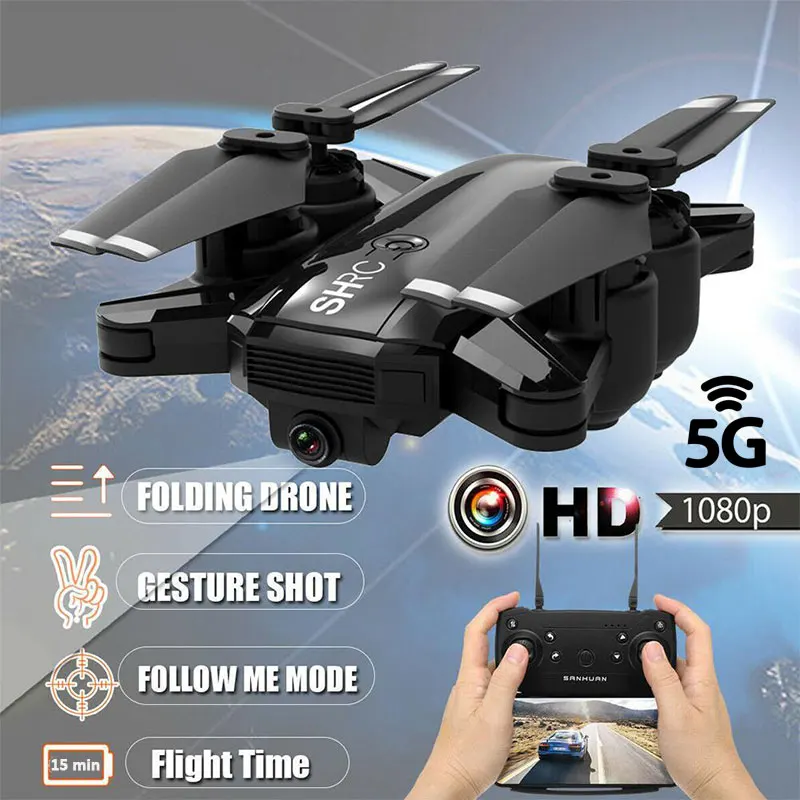 H1G Профессиональный Дрон для камеры 1080P gps 5G wifi HD FPV Дрон на ру воздушный Квадрокоптер вертолет селфи складные игрушки малыш