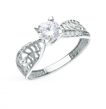 

Silver ring with cubic zirconia sunlight sample 925