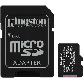 

SDXC memory card Canvas Select Plus capacity 256 GB Class 10 speed 100 MB/s with AdattatoreKINGSTON39.75