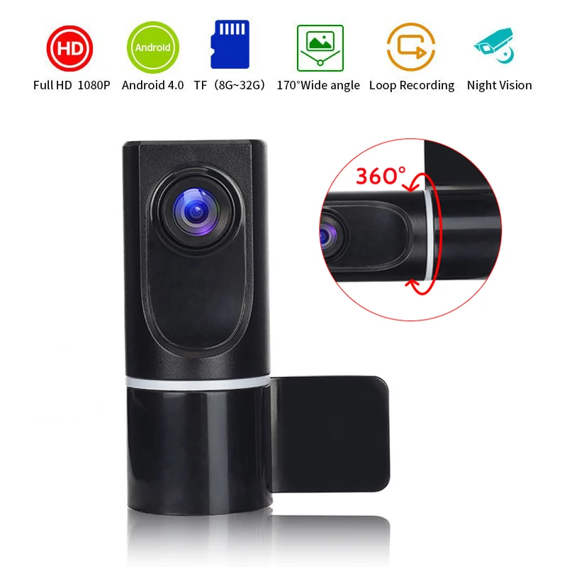 

Android USB Car DVR Camera With ADAS Function 1080P HD Video Recorder For Car 360° Rotating Car Electronic Accessories Dash Cam