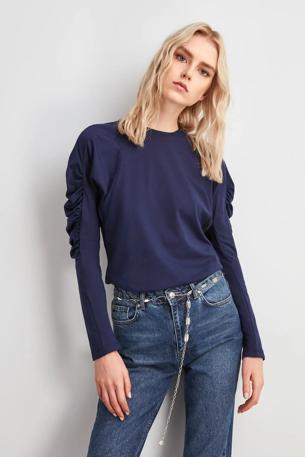 Trendyol Handles Shirred Knitted Blouse TWOAW20BZ1035 | Женская одежда