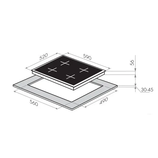 MAUNFELD MVI59.2FL-BK электрическая индукционная панель