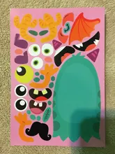 Pegatinas de rompecabezas para niños, juegos de rompecabezas de princesa de cara a cara, dinosaurio de ensamblaje, juguete educativo de entrenamiento de reconocimiento