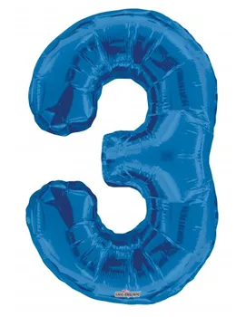 

Balloon Number 3 of 86cm Royal Blue-Foil Polyamide-K1966534