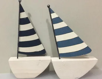

Boat sailboat small wood candle stripes various colors 13X23