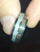 FDLK-anillos de acero inoxidable de carburo de tungsteno con incrustaciones, Flecha de meteorito de madera de Koa hawaiana, joyería para hombre, 8mm