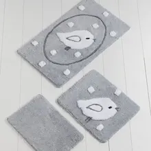 Коврик для ванной | коврик для ванной нескользящие Противоскользящие коврики Birdie серый 3л набор 60X100 cm-50X60 Cm-40X60 см