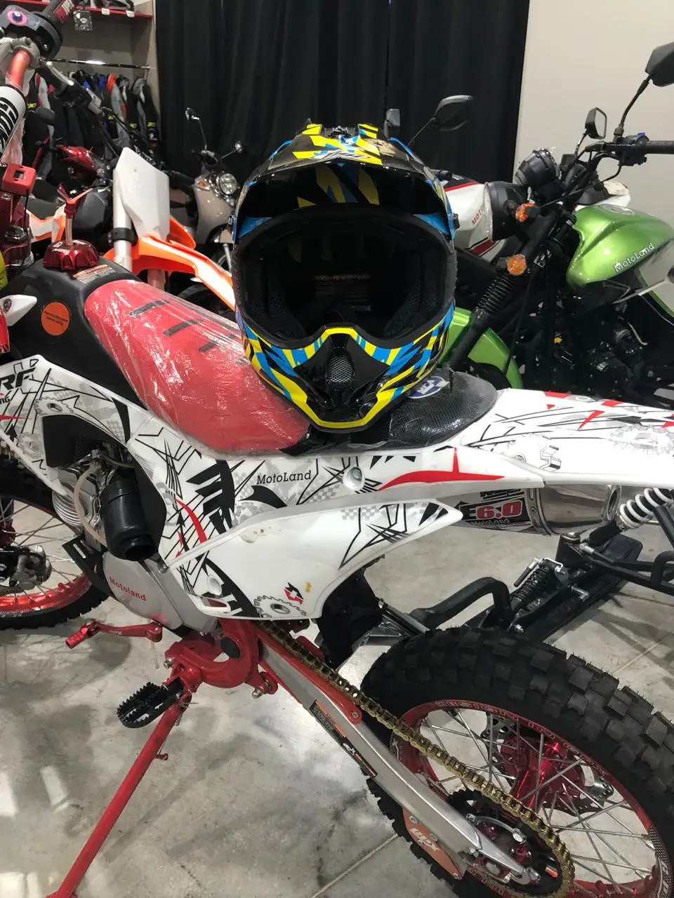 Шлем шляпа moto ENDURO для мотокросса moto land "THH" TX-15 BLU/YEL SPINDRIFT