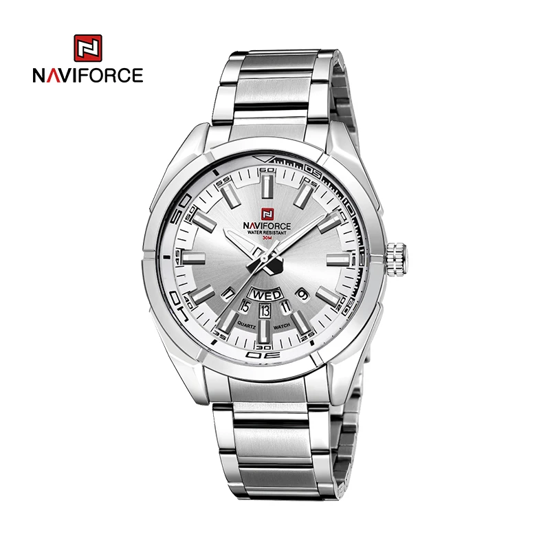 NAVIFORCE Classic Casual Watch for Men Stainless teel Sport Waterproof Male Watches Quartz Date Display Clock  Relogio Masculino