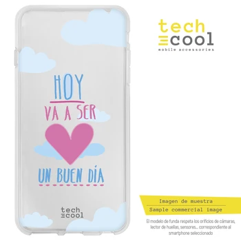 

FunnyTech®Stand case for BQ Aquaris Silicone X5 Plus sentence "Today going to be a good furniture days" transparent