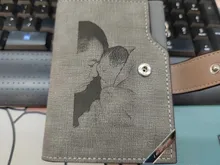 Carteras con espacio para foto personalizada para hombre, carteras con espacio para foto, cortas con diseño de cartera, monedero Retro de alta capacidad, regalo para hombre, marido con cremallera, bolsillo para monedas