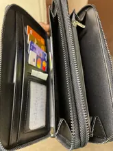 Baellerry-Bolso largo con grabado de nombre para hombre, billetera de mano, negocios, gran capacidad, alta calidad