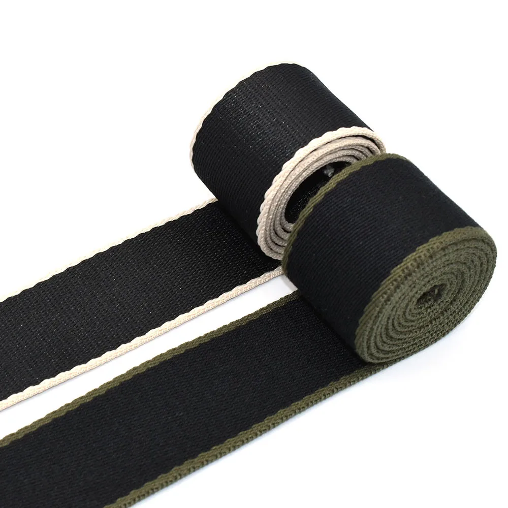 Bordered Ribbons Fabric Webbing Belt Knit Tape Ribbon Woven Canvas Webbing  Bag Webbing Strap Knapsack Strapping Textile Sewing