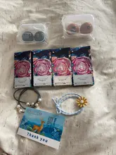 MOONZI marrón avellana anual lentes de contacto de color para los ojos pequeña belleza alumno 2 unids/par grado de miopía receta