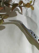 VETUS-Pinzas para cejas de acero inoxidable, extensión de pestañas postizas, reparación auxiliar, pestañas hiperfinas, herramientas de maquillaje