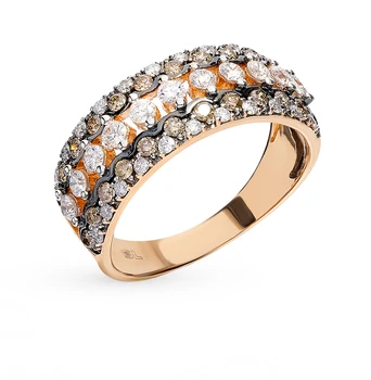 

Gold ring with cognac diamonds sunlight sample 585