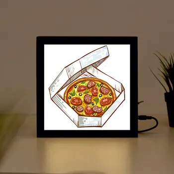 

Pizza handcrafted Wooden Light Box Sign for Home, Restaurant, Coffee Shop Business Signage