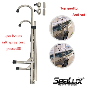Image 4 - Sealux escalera plegable de acero inoxidable 304, 3 + 3 escalones, con mango, para barco, yate, pesca, vela