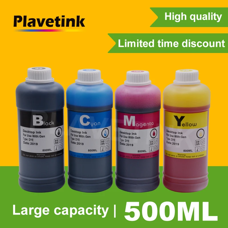 

Plavetink 500ml Bottle Printer Ink Refill Kits For HP 123 122 121 302 304 301 300 650 652 21 22 140 141 901 350 351 XL Cartridge