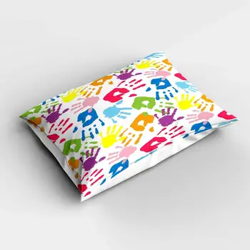 

Else Yellow Blue Red Orange Colored Hands Rectangle Modern Kids Pillowcases 3d Digital Print Pillow Covers Cases for Couch Bed
