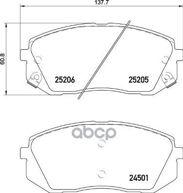 Колодки Тормозные Дисковые | Перед | Hyundai Sonata Vii(Lf) 2.0 Hybrid 09.- Brembo арт. P30093